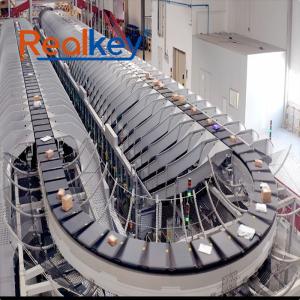 Trieur à courroie transversale Realkey : tri à haut rendement pour colis de taille moyenne