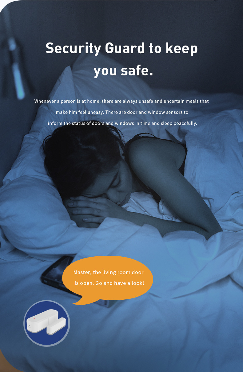 Lightweight Smartlife Wifi Door Window Sensor ZigBee 3.0 With Alexa Google Home