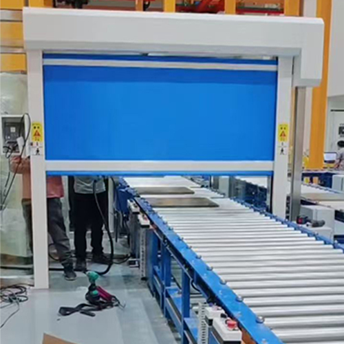 Blue / Red Space Saving Garage Door High Speed For Equipment Operation Corridors