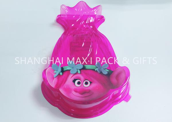 Food Grade Pink Cotton Plastic Candy Containers For Party Favors Customized Special Shaped