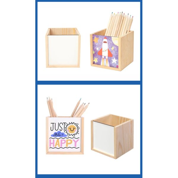 Wholesale Custom MDF Photo Frame Pen Boxes for Students Sublimation DIY Stationery Promotional & Business Gifts