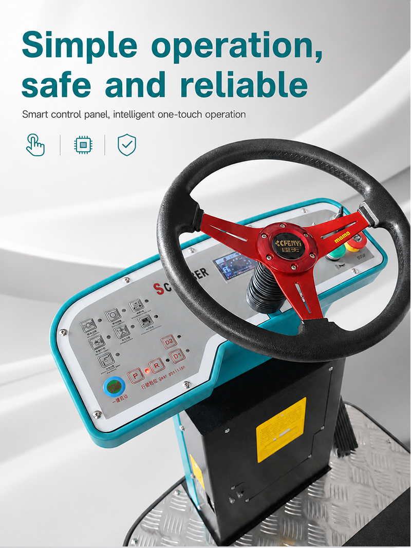 Electric Heavy Duty Industrial Floor Cleaner Machine Cold Water Cleaning Ride on Floor Scrubber Machine