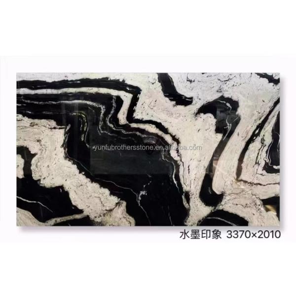 Hotel Polished Black Ink Impression Marble Natural Stone Bathtub for Home Bathroom