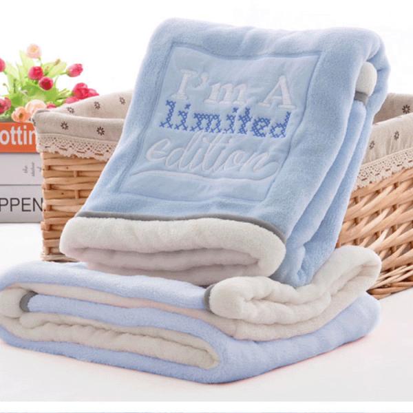 Luxury Blue 30x40 Heavy Plush Throw Blanket Thick Flannel Fleece Baby For Baby Cot