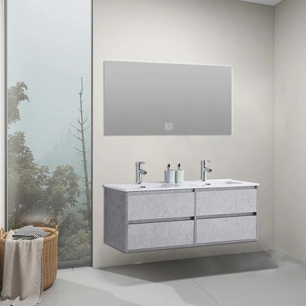 120*60cm Mirror Bathroom Furniture Cabinets Double Sink Waterproof