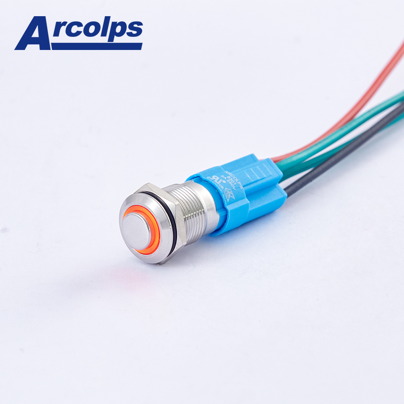 IP66 3A 12mm Metal Push Button Switch High Temperature Push Button Switch