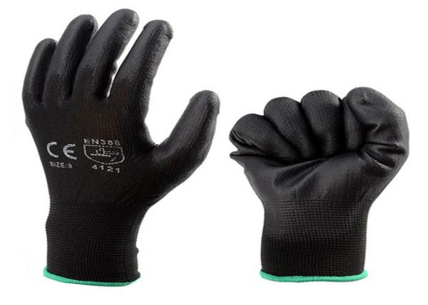 Comfortable Knitted Pu Coated Nylon Gloves Seamless Liner For Gardening