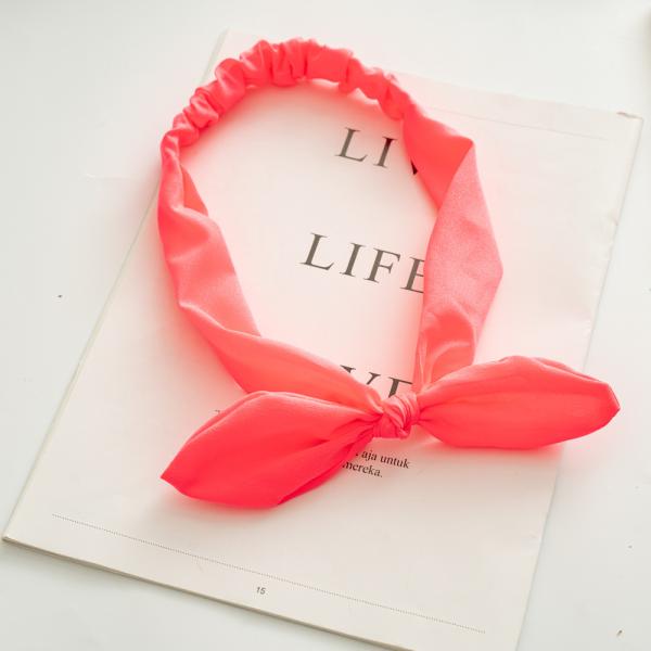 Fluorescent cute fabric Rabbit ears elastic headband Cross border women's hair tie unique hair bands