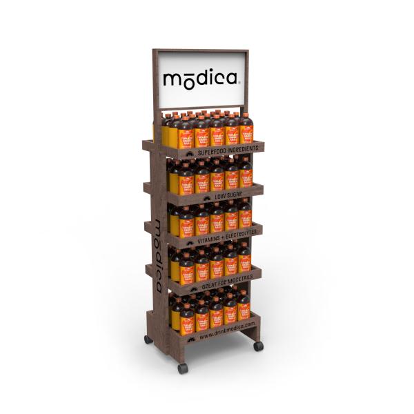 Le présentoir en bois moderne de magasin étire pour des affichages de magasin de pharmacie