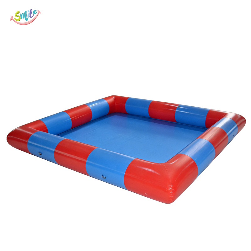 Red Blue Stripe Square Inflatable Water Pool PVC Kids Swimming Pool For Outdoor Ball Pit Sand Pit Commercial Events