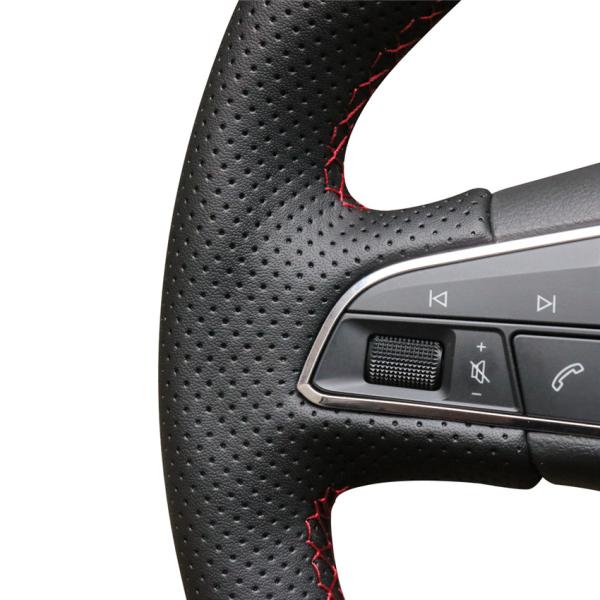 Seat Leon Cupra R Leon ST Ateca FR Ibiza 2013-2019 Hand Sew Blue Artificial Leather Steering Wheel Cover