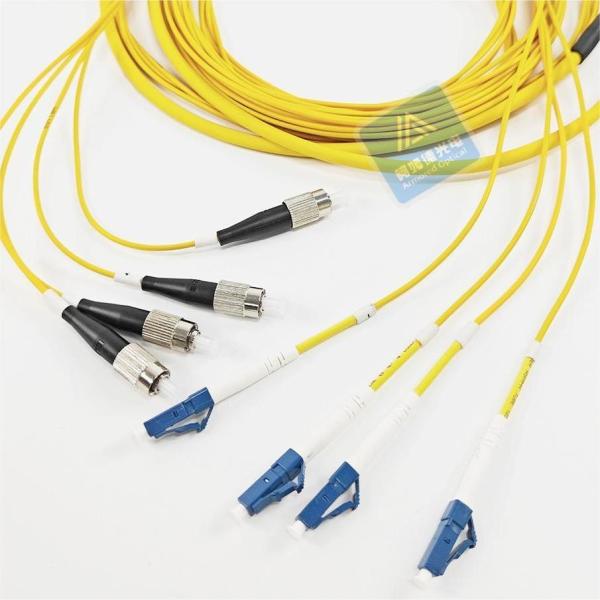 4 cordons à fibres blindées FC LC Jaune LSZH 5,0 mm résistant aux rongeurs FTTX