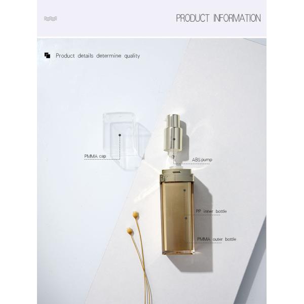 30ml Empty Acrylic Square Airless Pump Bottle For Cream Lotion Serum Foundation