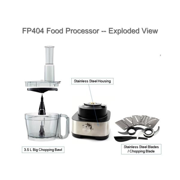 Food Preparation Stainless Steel Food Processor 1000W XL Bowl