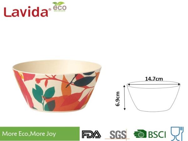 Christmas Printing Bamboo Fiber Plastic Dinner Bowls Non - Fragile Waterproof