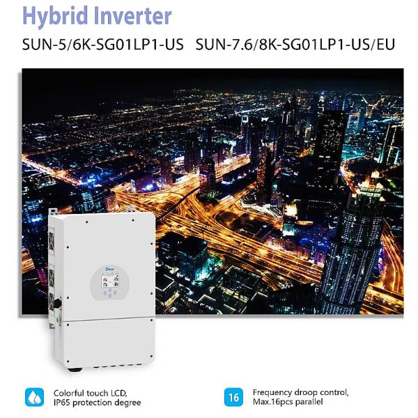 Низковольтный гибридный инвертор мощностью 8 кВт 3 фазы Deye SUN-8K-SG01LP1-EU