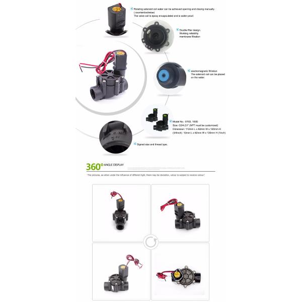 Normally Closed Shut Off 1 Inch Solenoid Irrigation Valves DC Latching