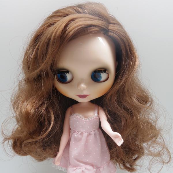 Blythe doll small dark brown long curly hair nude doll Stock New Arrivals