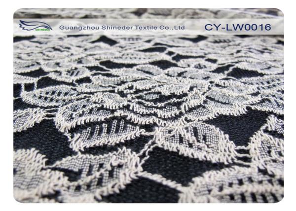 Breathable Cotton Nylon Lace Fabric , Flower Lace Fabric OEM / ODM CY-LW0016