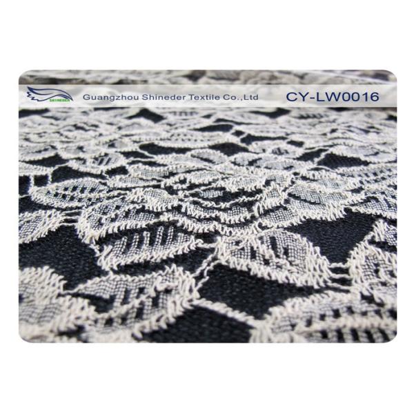 Breathable Cotton Nylon Lace Fabric , Flower Lace Fabric OEM / ODM CY-LW0016