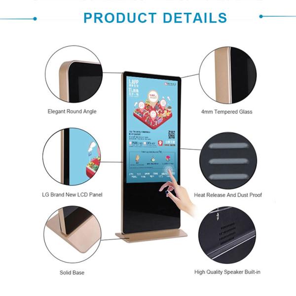 LCD Touch Screen Kiosk 55inch Floor Standing LCD Kiosk For Advertising