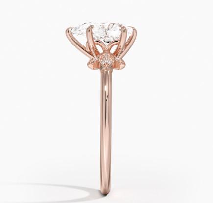 14K 0.77ct Rose Gold Pear Cut Wedding Moissanite Jewelry Gold Ring