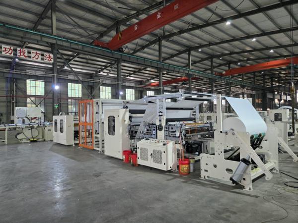 Completamente automático 1350mm 2 colores de impresión maxi papel de laminación de la toalla de cocina rollo de la máquina de fabricación de la línea de producción