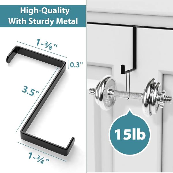 Multifuncional em forma de Z sobre o gancho da porta para 1 3/8 polegadas e 1 3/4 polegadas largura da porta