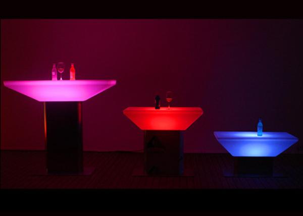 Polyethylene Hookah Night Light Up Furniture Club Table With Colorful LED Light
