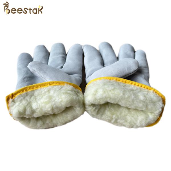 Apicultura gruesa blanca durable de los guantes de la abeja de la zalea en apicultores calientes del invierno