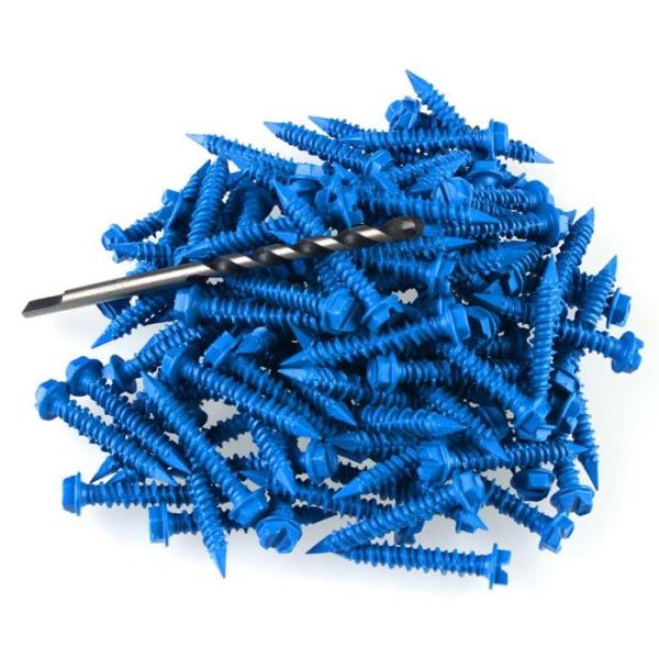 SUS 410 Concrete Screws , Hi - Low Thread Slotted Hex Head Tapcon Screw Cement