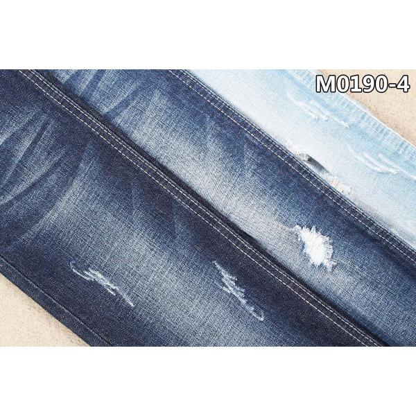 GOTS Dark Blue Cotton Spandex Denim Fabric With Cross Hatch Slub 150 Width