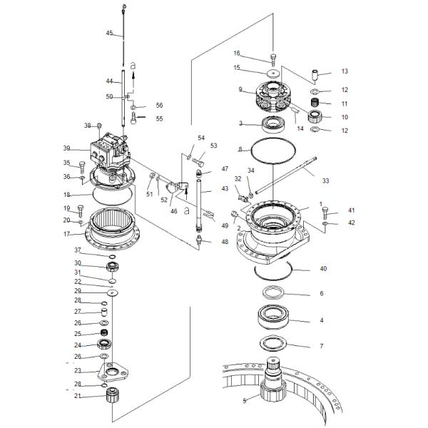 Belparts Swing Gearbox 1st 2nd Carrier Assembly 206-26-71480 PC270-7 PC220-7 Travel For Komatsu Planetary