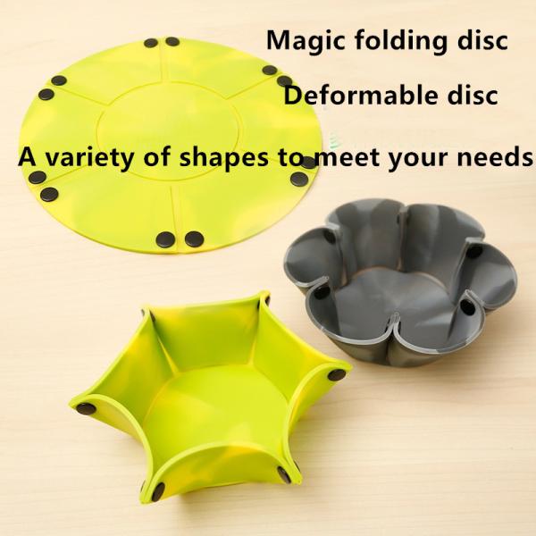 Portable Folding Pet Feeder Bowls Outdoor Travel Silicone Dog Frisbee Tableware