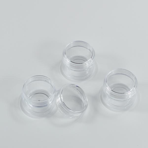 Transparent Plastic Cosmetic Round Mini Clear Jar with 20ml Capacity and PS Collar
