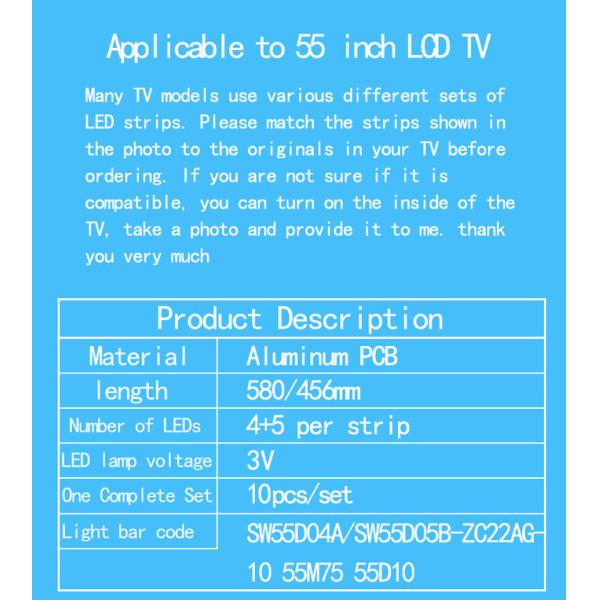 55 Skyworth Tv Backlight для 55M7S 55M75 55G3 55G2A 55F5 55M1 SW55D05B-ZC22AG-10 7765-655000-L410