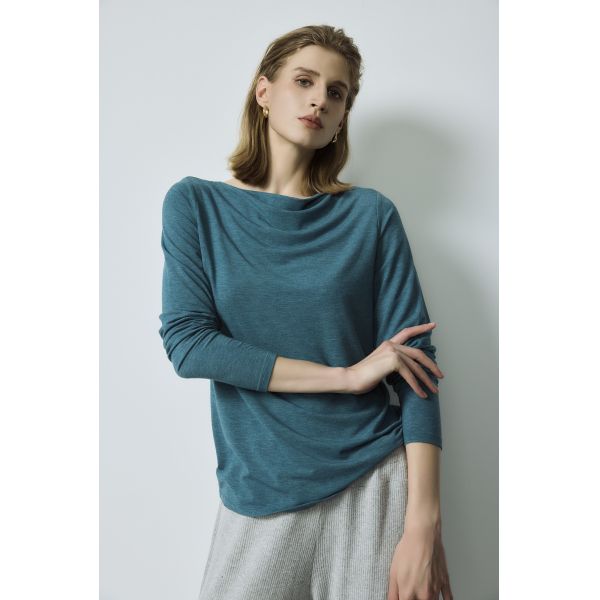 Long Sleeved Short Collar Shirt Green Cotton Polyester Shirt Wool Loop Work To Weekend
