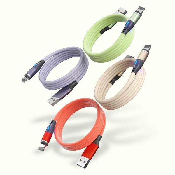 5V 4.5A OD 3.5mm Magnetic Fast Charging Cable 3 In 1 Liquid Silicone