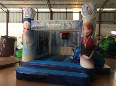 Inflatable Bounce House Combo / Frozen Themed Jump House With Slide For Kids PVC tarpaulin inflatable combo