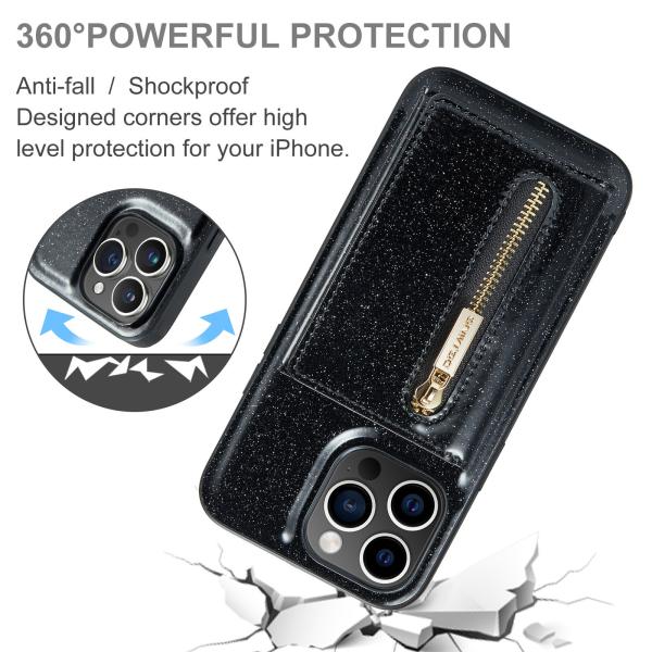 Flash Wallet Protector 2 en 1 étui magnétique pour téléphone portable pour iPhone 15 Pro Max Pro 14