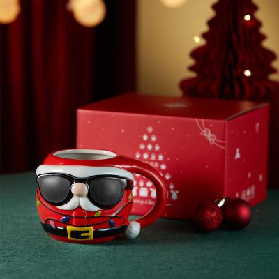 Multi Color 3D Personality Ceramic Coffee Cup For Modern Drinking Chiristmas Gift