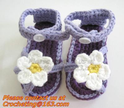 Crochet newborn baby girl summer shoes baby moccasins hand knitted baby sandals crochel