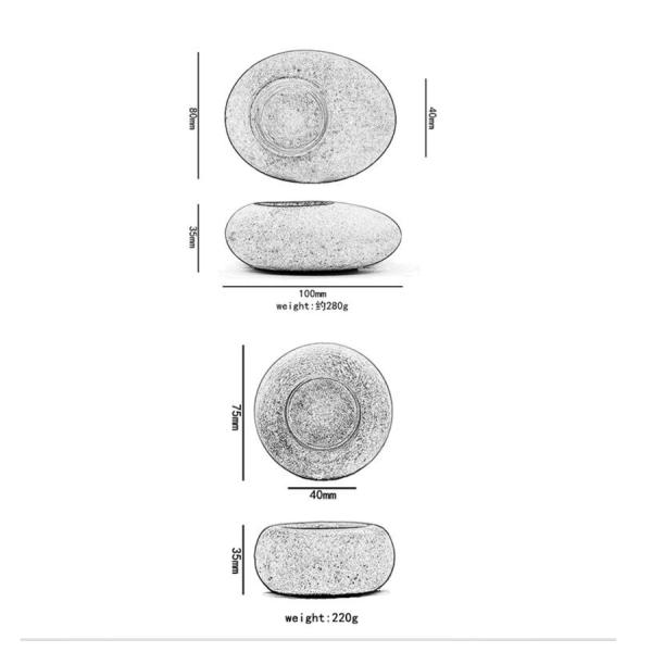 Stone Shape Fragrance Ceramic Candle Holders For Wedding Decoration Elegant Design