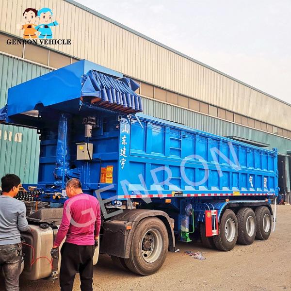 3 Axles 12.00R22.5 Semi Trailer Dump Truck Mechanical Suspension