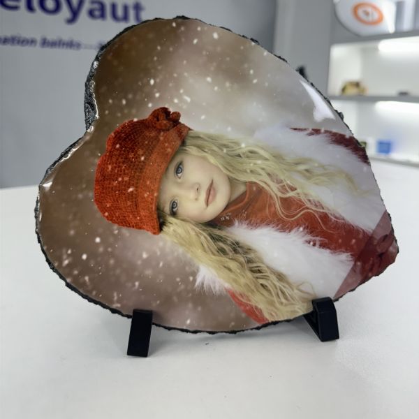 In Stock, 20x25cm Heart Shape Sublimation Rock Slate Custom Printing and Personalized Gifts, Glossy&Matte Finish Available