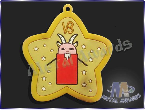 Star Logo Full Colors Custom Plastic Medals Pvc Medallions For Event