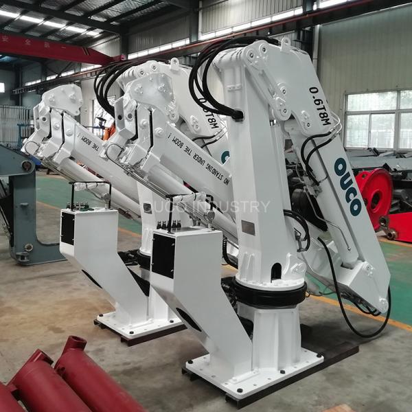 заграждение серебра костяшки крана постамента 0.6T 8M телескопичное оффшорное гидравлическое для морской деятельности