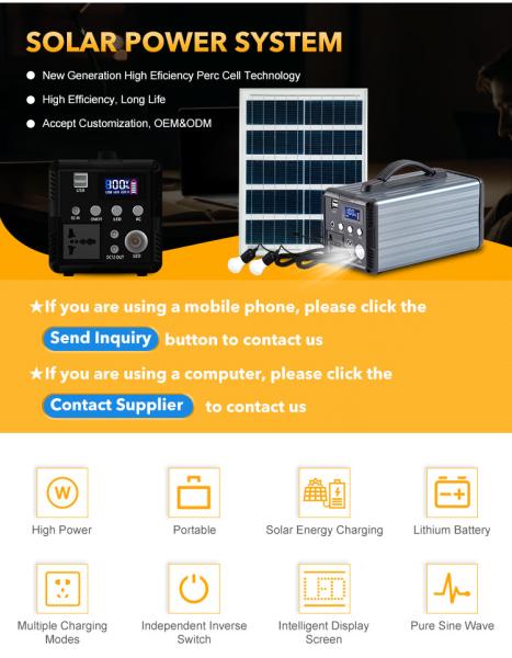 500W Portable Power Station Generator Lifepo4 Battery Camping Charging Bank