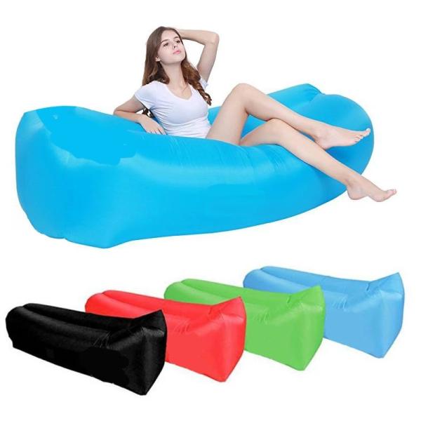Custom Logo Inflatable Air Bed Sofa Lounger Couch Chair Bag Outdoor Camping Beach Inflatable Couch Sofa For Adult