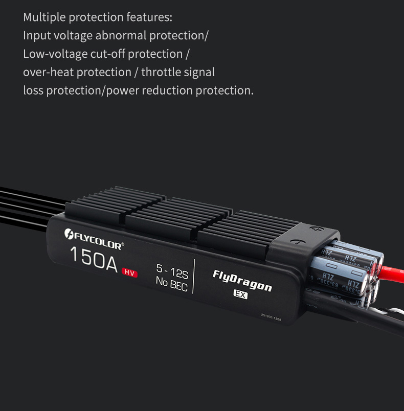 Flycolor 150A ESC with FlyDragon 5-12S HV OPTO for RC Hobby Models Fixed-wing Aircraft UAV Helicopter JP EDF Motor Made in